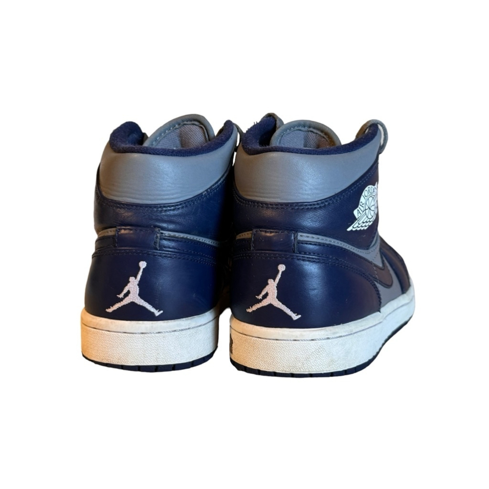 Nike Air Jordan 1 Mid Georgetown Midnight Navy Cool Grey Mens Sz 9.5 - Picture 3 of 9